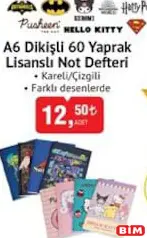 STUDİ A6 DİKİŞLİ 60 YAPRAK LİSANSLI NOT DEFTERİ KARELİ/ÇİZGİLİ